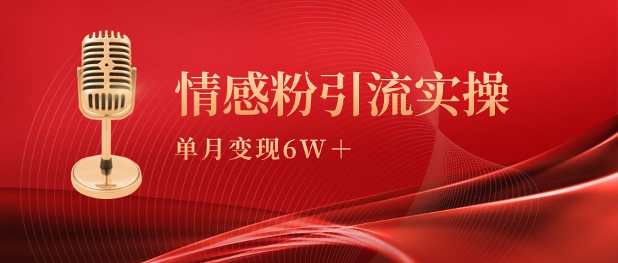 （9433期）单月变现6w+，情感粉引流变现实操课