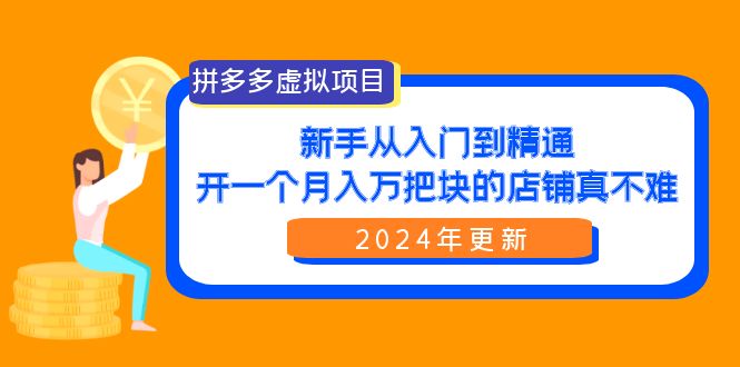 （9744期）拼多多虚拟项目：入门到精通，开一个月入万把块的店铺 真不难（24年更新）