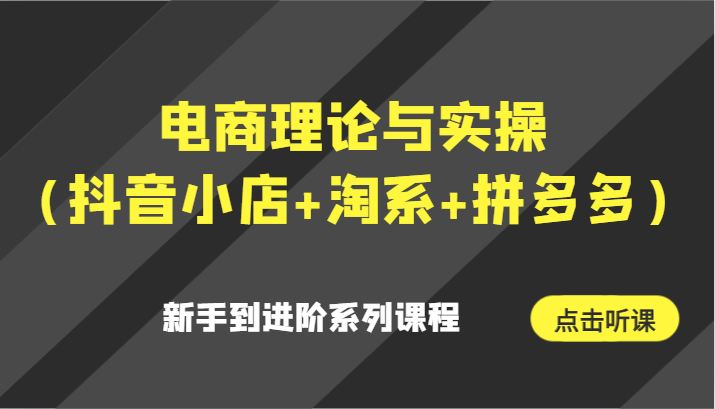 fy2689期-电商理论与实操（抖音小店+淘系+拼多多）新手到进阶系列课程