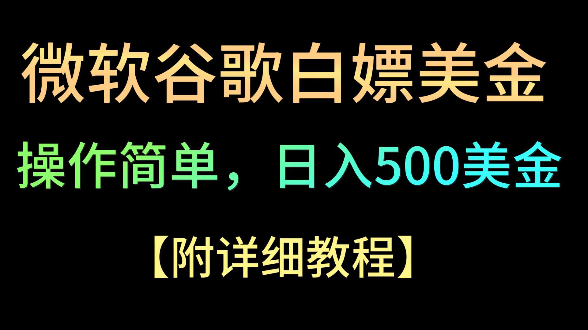 fy2880期-微软谷歌项目3.0，轻松日赚500+美金，操作简单，小白也可轻松入手！