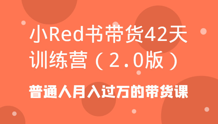 fy2583期-小Red书带货42天训练营（2.0版）普通人月入过万的带货课