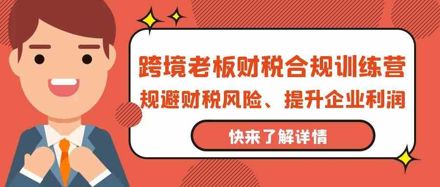 fy3533期-跨境老板财税合规训练营，规避财税风险、提升企业利润