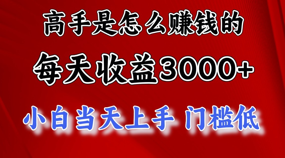 fy3762期-高手是怎么一天赚3000+的，小白当天上手，翻身项目，非常稳定。