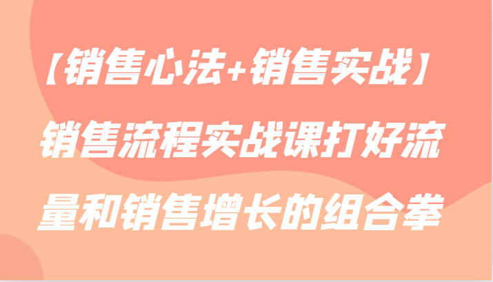 fy2874期-【销售心法+销售实战】销售流程实战课打好流量和销售增长的组合拳