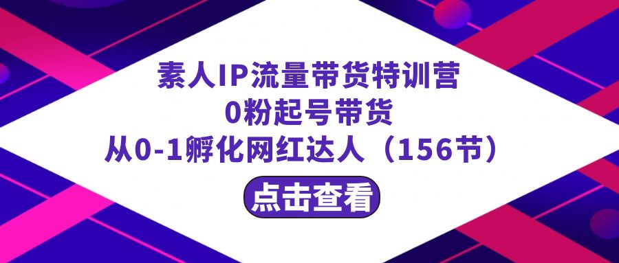 fy2594期-繁星·计划素人IP流量带货特训营：0粉起号带货 从0-1孵化网红达人（156节）