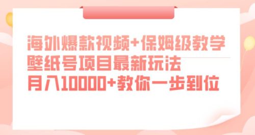 海外爆款视频+保姆级教学，壁纸号项目最新玩法，月入10000+教你一步到位