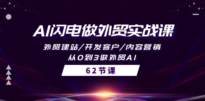 （10049期）AI闪电做外贸实战课，外贸建站/开发客户/内容营销/从0到3做外贸AI-62节