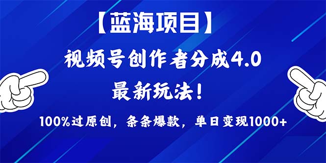 （9777期）2024蓝海项目视频号，最新方法， 100%过原创，条条爆款，单日变现1K+