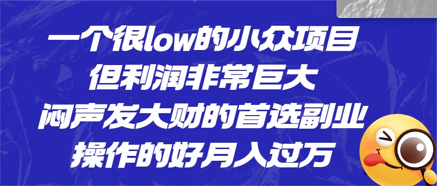 fy1026期-[抖音快手]一个很low的小众项目，但利润非常巨大，闷声发大财的首选副业，操作的好月入过万