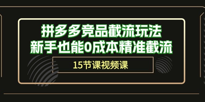 fy3799期-拼多多竞品截流玩法，新手也能0成本精准截流（15节课）