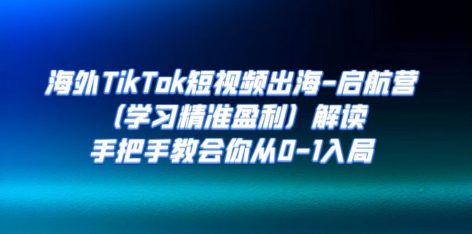 fy1541期-海外TikTok短视频出海-启航营（学习精准盈利）解读，手把手教会你从0-1入局