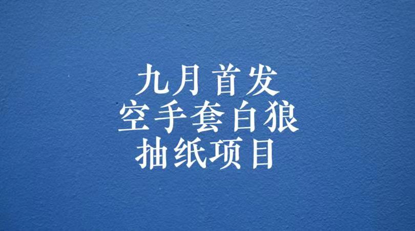 fy1528期-0成本，日入100-500空手套白狼抽纸项目，保姆级教学