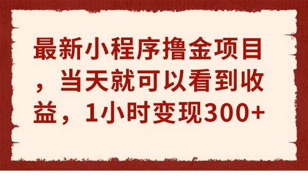 fy1269期-最新小程序撸金项目，当天就可以看到收益，1小时变现300+