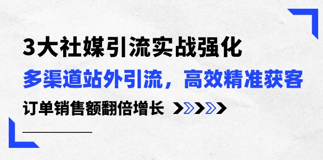 fy3959期-3大社媒引流实操强化，多渠道站外引流/高效精准获客/订单销售额翻倍增长