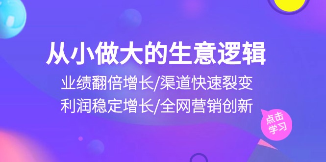 fy3880期-从小做大生意逻辑：业绩翻倍增长/渠道快速裂变/利润稳定增长/全网营销创新