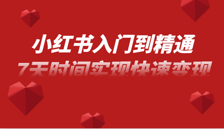 fy1905期-小红书入门到精通课，无货源电商实操运营，7天时间实现快速变现