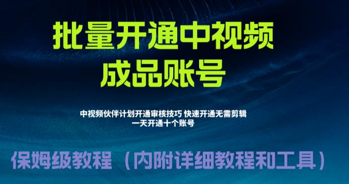 fy1017期-[新自媒体]外面收费1980暴力开通中视频计划教程，附 快速通过中视频伙伴计划的办法