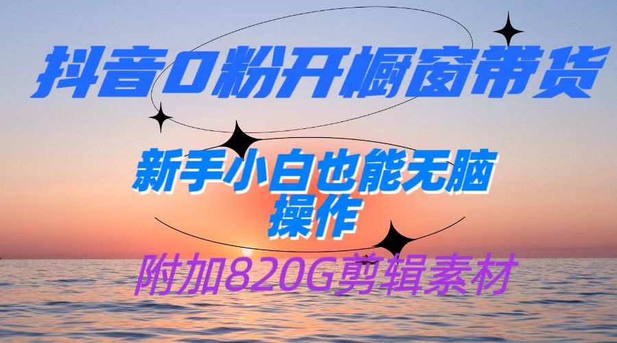 fy1637期-抖音0粉开橱窗带货，日入500+，新手小白也能无脑操作【附加820G剪辑资料】