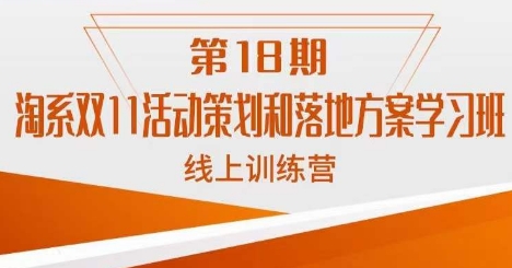 fy1665期-淘系双11活动策划和落地方案学习班线上训练营（第18期）