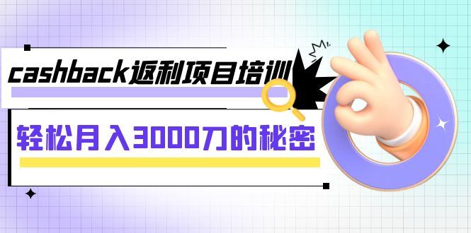 fy1868期-cashback返利项目培训：轻松月入3000刀的秘密（8节课）