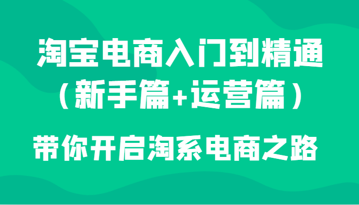 fy1906期-淘宝电商入门到精通（新手篇+运营篇）带你开启淘系电商之路