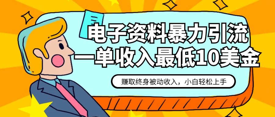 fy1745期-电子资料暴力引流，一单最低10美金，赚取终身被动收入，保姆级教程