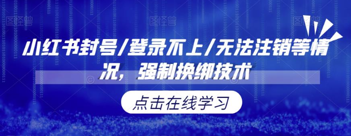 fy1079期-小红书封号/登录不上/无法注销等情况，强制换绑技术【修正】