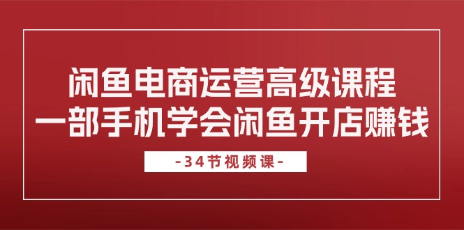 （10686期）闲鱼电商运营高级课程，一部手机学会闲鱼开店赚钱（34节课）