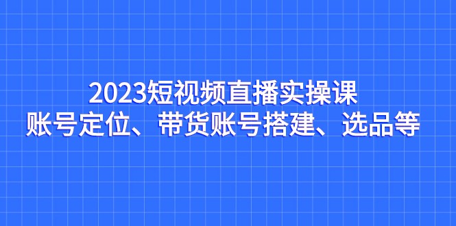 fy1429期-2023短视频直播实操课，账号定位、带货账号搭建、选品等