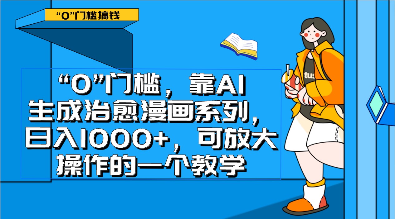 fy2080期-0门槛，靠AI生成治愈漫画系列，日入1000+，可放大操作的一个教学