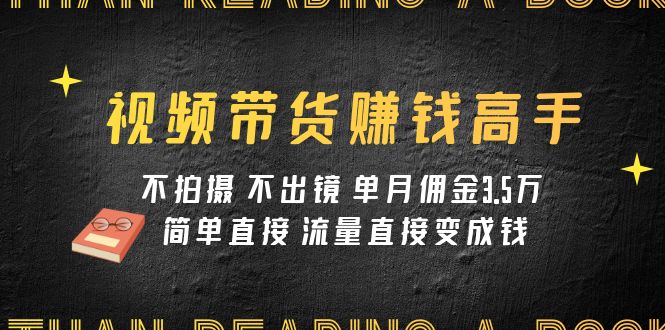 fy1855期-视频带货赚钱高手课程：不拍摄 不出镜 单月佣金3.5w 简单直接 流量直接变钱