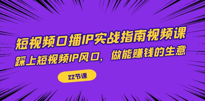 fy1533期-短视频口播IP实战指南视频课，踩上短视频IP风口，做能赚钱的生意（22节课）