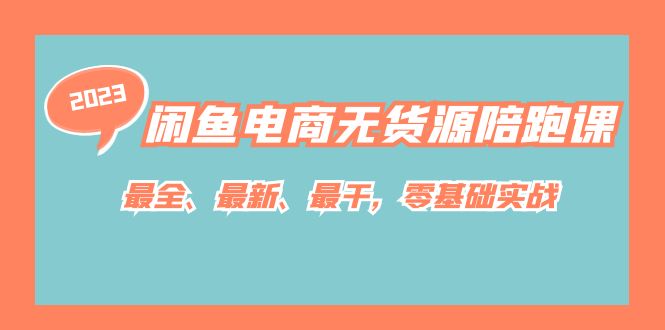 fy1558期-闲鱼电商无货源陪跑课，最全、最新、最干，零基础实战