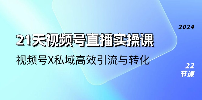 FY4183期-21天视频号直播实操课，视频号X私域高效引流与转化（22节课）