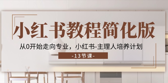 FY4215期-小红书教程简化版，从0开始走向专业，小红书主理人培养计划 (13节)