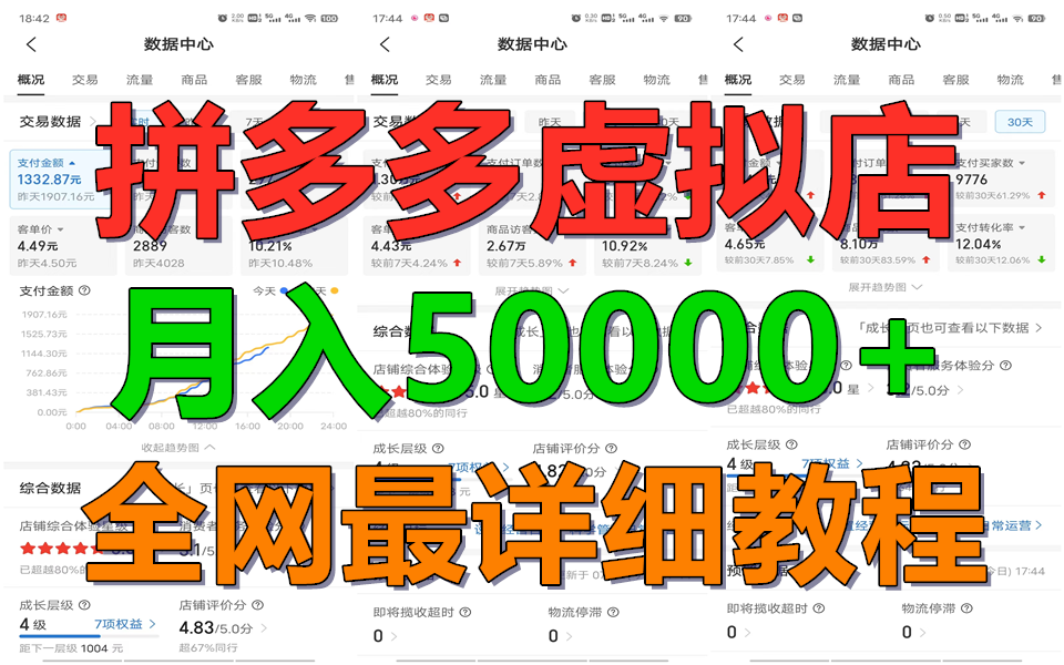 FY4360期-拼多多虚拟电商训练营月入50000+你也行，暴利稳定长久，副业首选