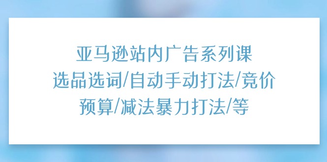 FY4433期-亚马逊站内广告系列课：选品选词/自动手动打法/竞价预算/减法暴力打法/等