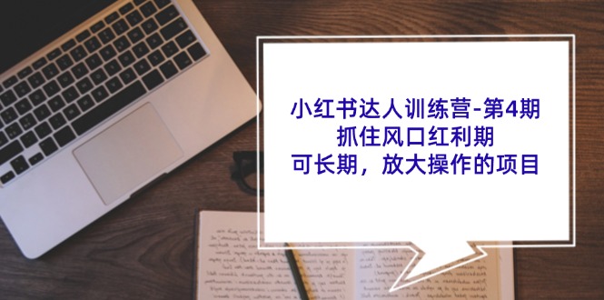 FY4647期-小红书达人训练营第4期：抓住风口红利期，可长期，放大操作的项目