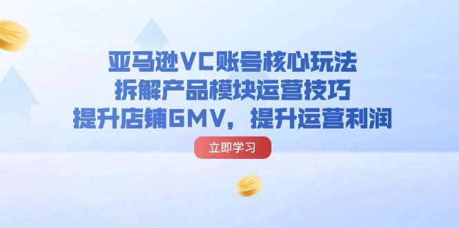 FY4651期-亚马逊VC账号核心玩法，拆解产品模块运营技巧，提升店铺GMV，提升运营利润