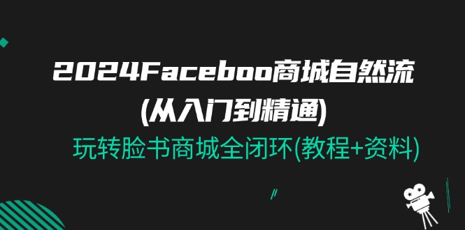 FY4406期-2024Faceboo 商城自然流(从入门到精通)，玩转脸书商城全闭环(教程+资料)