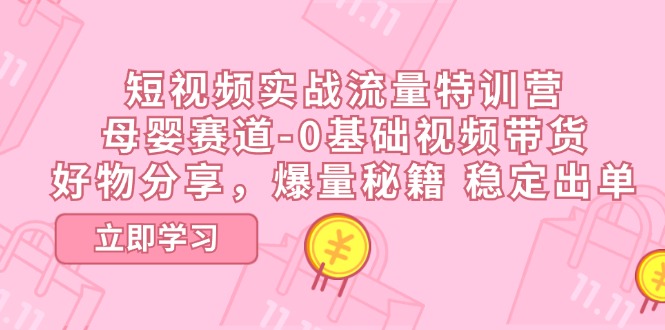 FY4402期-短视频实战流量特训营，母婴赛道-0基础带货，好物分享，爆量秘籍 稳定出单