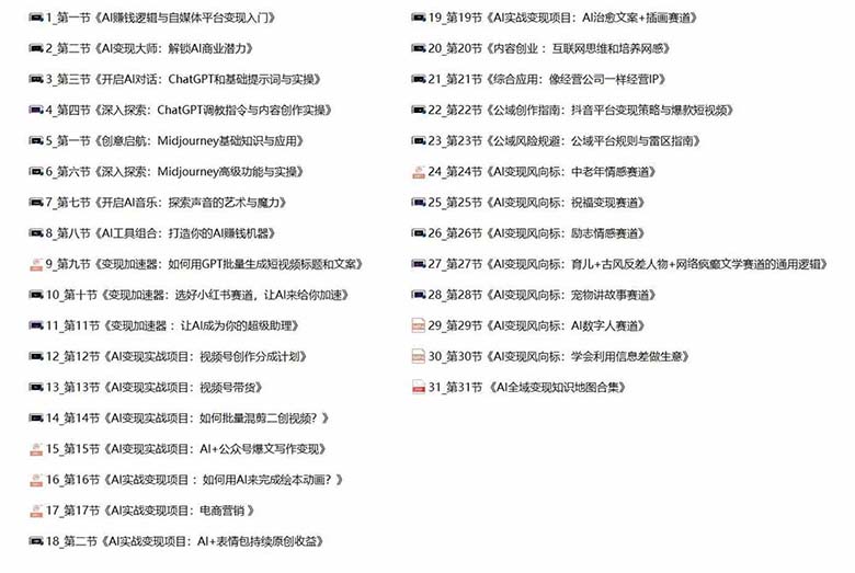 FY4159期-AI全面变现实操班：从0到1引领你赚取副业首桶金 AI工具玩法/实战技能/变现