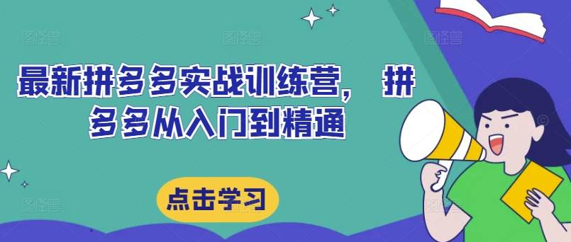 最新拼多多实战训练营， 拼多多从入门到精通