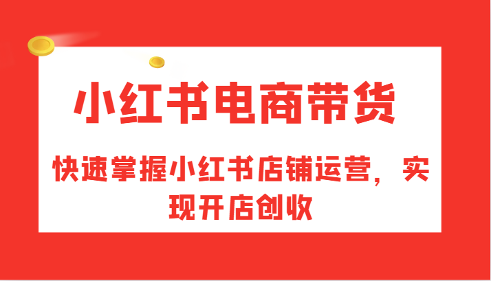 FY4228期-小红书电商带货，快速掌握小红书店铺运营，实现开店创收