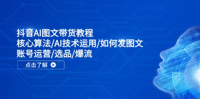 FY4695期-抖音AI图文带货教程：核心算法/AI技术运用/如何发图文/账号运营/选品/爆流