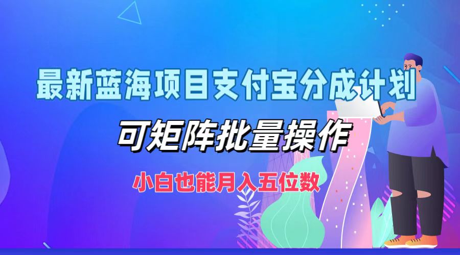 FY4304期-最新蓝海项目支付宝分成计划，可矩阵批量操作，小白也能月入五位数