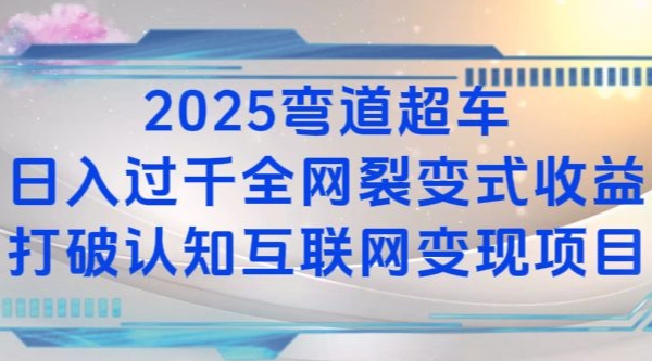 2025弯道超车日入过K全网裂变式收益打破认知互联网变现项目