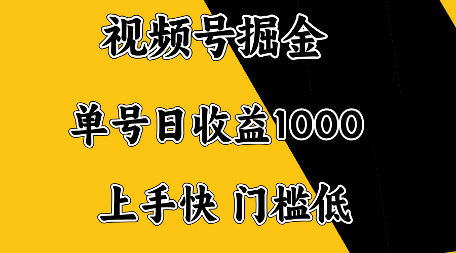 （14183期）视频号掘金，单号日收益1000+，门槛低，容易上手。