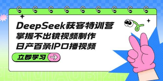 DeepSeek获客特训营：掌握不出镜视频制作，日产百条IP口播视频